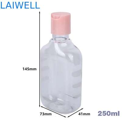 Бутылок лосьона квадрата ЛЮБИМЦА 73*41*145MM 250ML Eco пластмасовые контейнеры прозрачных многоразовые для домашней организации