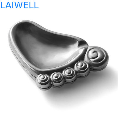 Мода Креативный Практичный Серебристо-серый Гальванический Процесс Литья под давлением Цинковый сплав Винтажная Карманная Пепельница 6,5*9 см