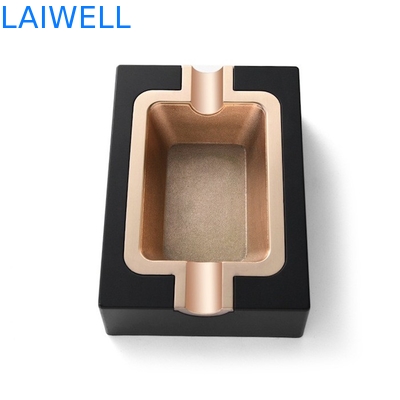 Ashtray сигареты кармана Ashtray прямоугольника плакировкой 12*8.5cm моды черный