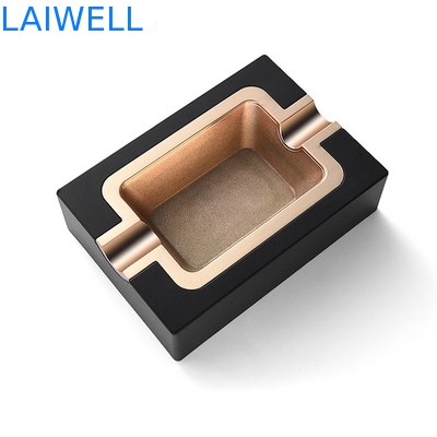 Ashtray сигареты кармана Ashtray прямоугольника плакировкой 12*8.5cm моды черный
