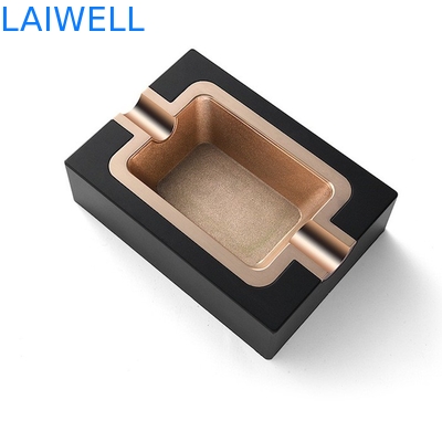 Ashtray сигареты кармана Ashtray прямоугольника плакировкой 12*8.5cm моды черный