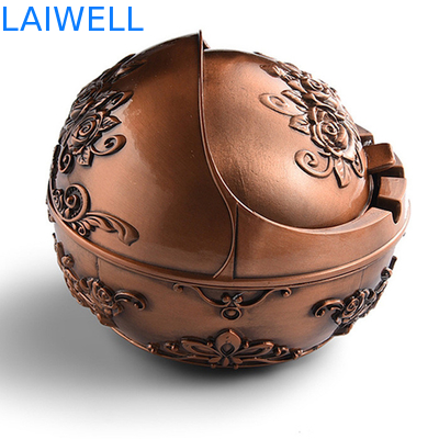 Подгонянный Ashtray кармана металла плакировкой H80mm цвет золота винтажного роскошный