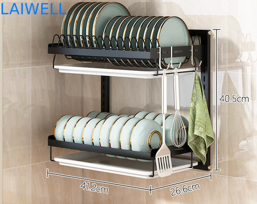 Съемные 400*280*420mm Drainer блюда стеллажа для просушки/углерода блюда 2 слоев стальной