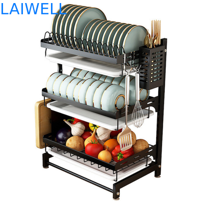 SGS Kitchenwares нержавеющей стали компакта 400*280*620mm организатор шкафа блюда 3 слоев