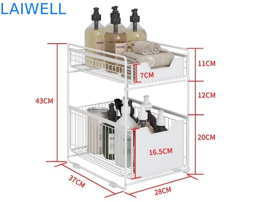 шкаф хранения кухни яруса Kitchenwares 2 нержавеющей стали 37L*21.5W*43Hcm