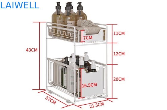 шкаф хранения кухни яруса Kitchenwares 2 нержавеющей стали 37L*21.5W*43Hcm