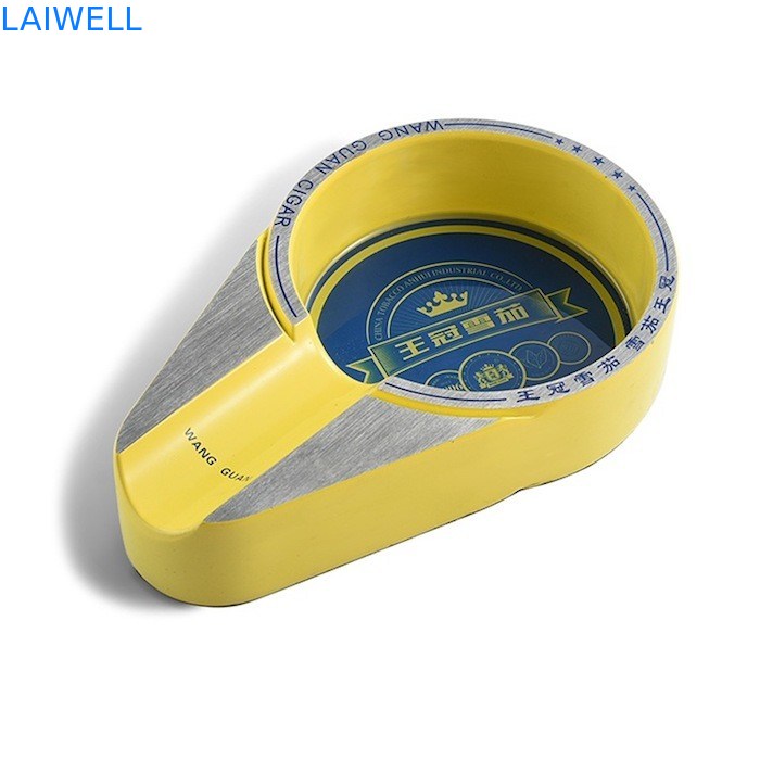 Индивидуальная классическая металлическая пепельница серого цвета для любителей сигар и сигарет с лазерной гравировкой логотипа