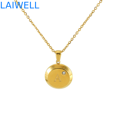 Современный роскошный дизайн ювелирные изделия 18*18MM 18K позолоченные нержавеющие буквы подвески с цирконом