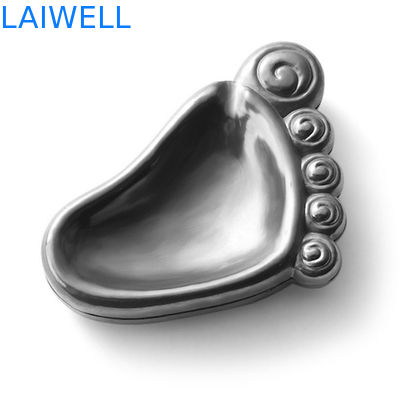 Мода Креативный Практичный Серебристо-серый Гальванический Процесс Литья под давлением Цинковый сплав Винтажная Карманная Пепельница 6,5*9 см